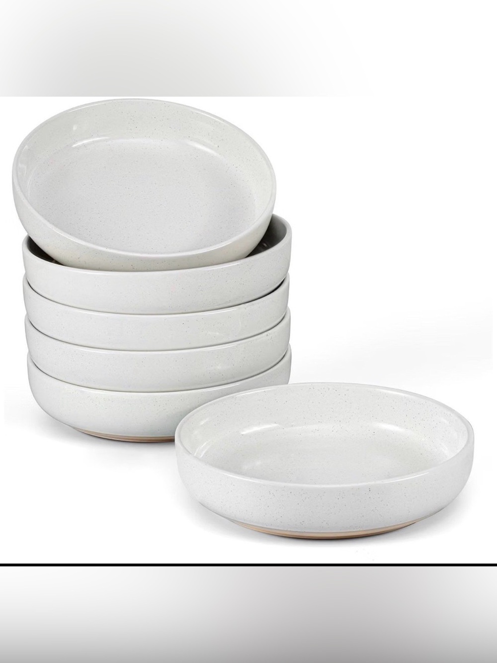 LIANYU Pasta Bowls Set of 6, 33oz Wide and Shallow Stoneware Salad Bowls